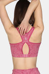 Zelocity Medium Impact Moisture Wicking Sports Bra with Removable Padding - Cashmere Rose — thumbnail 2